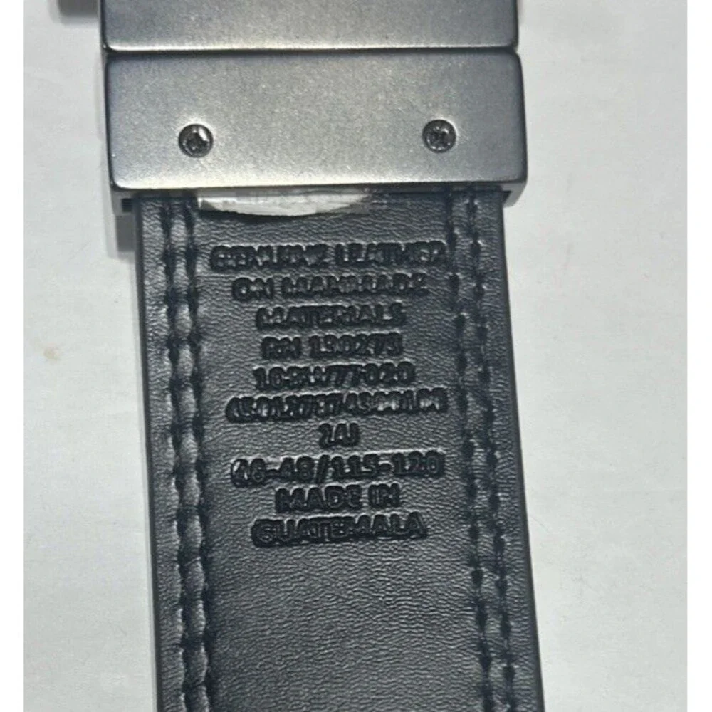 Men's Reversible Black Brown Leather Belt Gunmetal Buckle Size 46-48 / 115-120